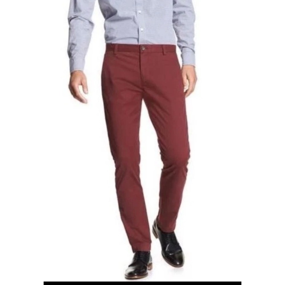 Banana Republic Aiden Slim Fit Chino Pants Men 31x32 Dusty Red Cotton Twill